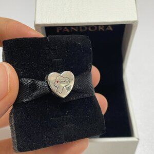 Pandora Ecuador Map Dangle Charm,Heart Bead Charm Pendant